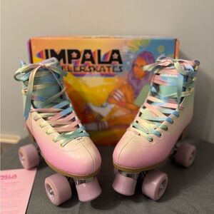 Impala Pink Roller Skates with Pastel Laces - Size 8 - NIB